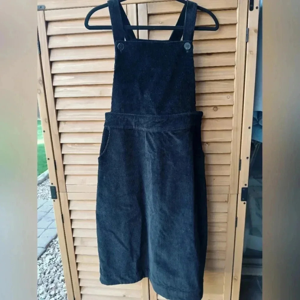 Sweetsalt Corduroy Jumper Dress in Black